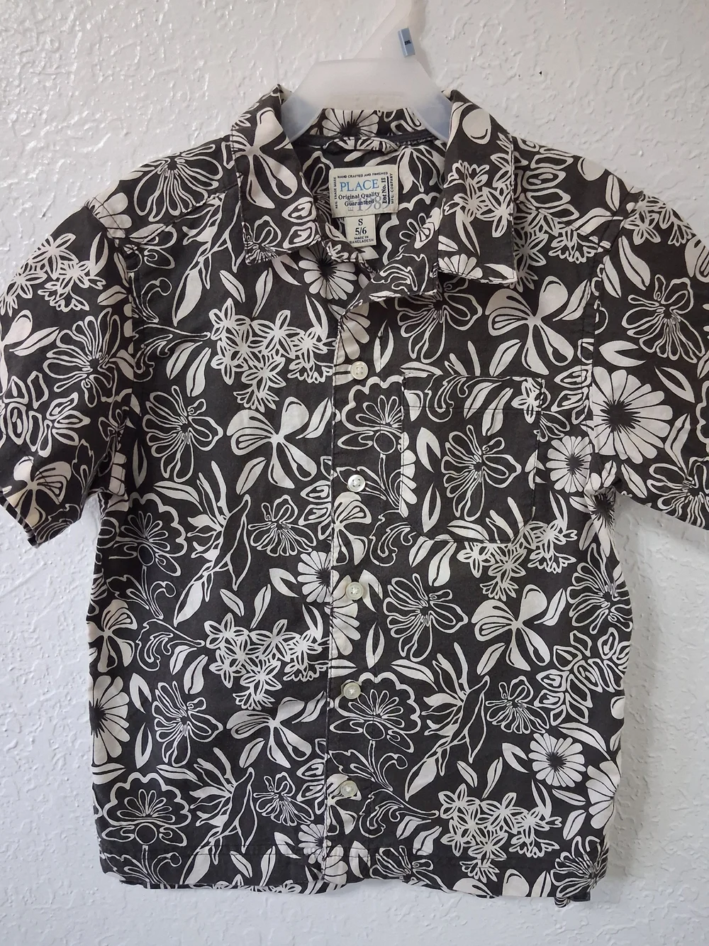 The Children's Place Black & White Floral Button-Down Shirt